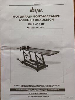 Hydraulická zvedací plošina na moto - 7