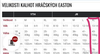 Hokejové kalhoty Easton JR vel XL - 7