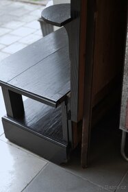Starožitné velké dřevěné zrcadlo zrcadlová stěna skříňka - 7