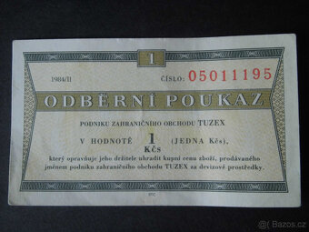 Tuzexové poukázky " 0,50Kčs a 1Kčs " - 7