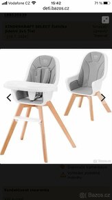 KINDERKRAFT SELECT Židlička jídelní 2v1 Tixi Grey, Premium - 7