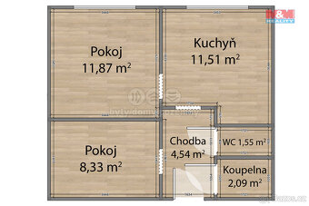 Prodej bytu 2+1, 45 m², Planá, ul. Fučíkova - 7