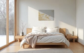 Abstraktní 3D zlatý obraz - 100x70 - 7