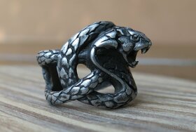 Prsten - gothic - had - kobra -  "Moody Mason vel.62" - 7