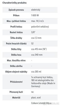 Elektrická řetězová pila Parkside 1600W - 7