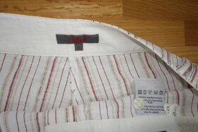 Dámské bílé letní kalhoty  s proužkem vel.38 - 7