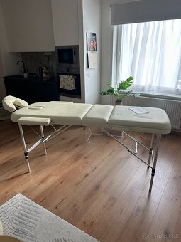 Krásné skládací masážní lehátko slonová kost - 7
