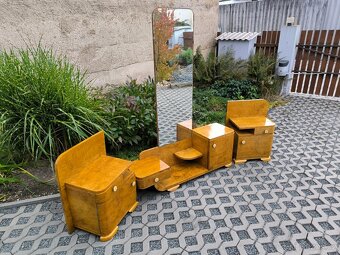 Art Deco noční stolky + toaletní stolek - 30. léta - 7