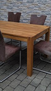 Masivní dubový jídelní stůl+ 6 židlí - 7