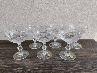Křišťálové broušené šampusky, sklenice na sekt 1970 - 7