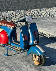 Plechový retro skútr - modrý motorka skvělý dárek - 7
