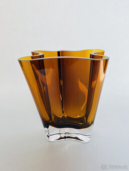 Rosenthal Křišťálová váza Flux Amber 14 cm, H. Paul - 7