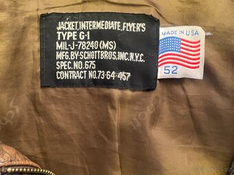 Letecka bunda USA,typ G-1,vel. XL Rezervace do 6 cervna - 7