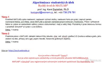 víkendové online kurzy: Algoritmizace studentských úloh - 7