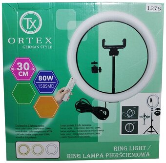 KRUHOVÁ RING 30cm LED LAMPA SVĚTLO 80W i pro Make-up - 7