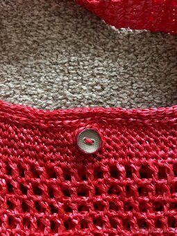 Nové lýkové tašky na knoflíky - červená, fialová - 7