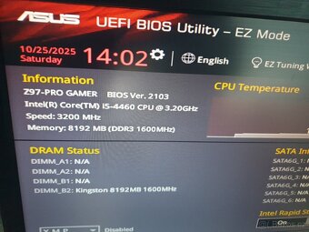 pc ASUS Z97-PRO GAMER+ ram 8gb + Intel Core i5-4460 - 7