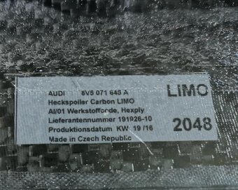 Audi A3 8V Carbon spoiler - 7