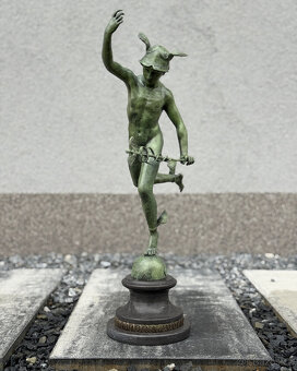 Bronzová socha Hermés Merkur luxusní soška římský boh štěstí - 7