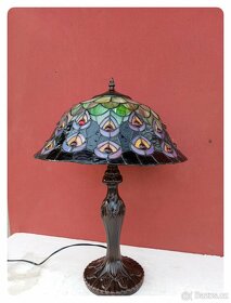 Luxusní starožitná zdobená masivní lampa tyfany - 7