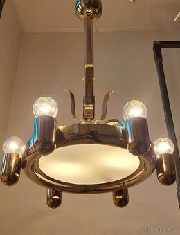 Starožitný funkcionalistický lustr, osvětlení,. - 7
