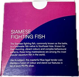 Stříbrná mince 1 oz Siamese Fighting Fish proof 2024 - 7