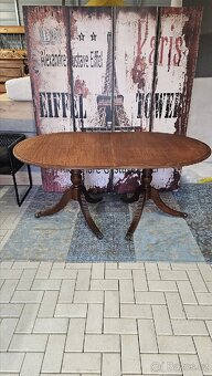 Starožitný komplet 6 x židle + oválný stůl - 7