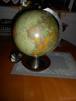 Starý těžký skleněný globus JRO MUNCHEN obvod 82cm - 7