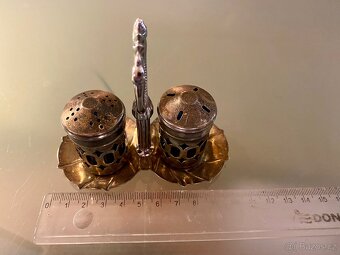 Starožitné Modré Skleněné Slánky A Pepřenky - 7