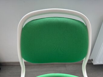 Dětská nastavitelná otočná židle, bílá/zelená - 7