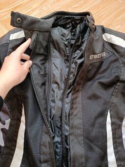 Dámská bunda na motorku Street Racer Elite černo bílá XS - 7