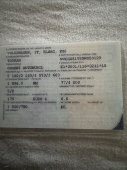 VW Touran 1,9 tdi 2009 - 7