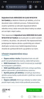 Dojezdové kolo MERCEDES M-CLASS W163 R18 5x112x66,6 - 7