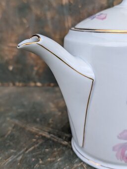 Artdeco konvice a mléčenka,Czecho-Slovakia, růže. - 7