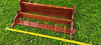 Dřevěná polička s věšákem - 7