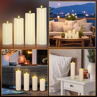 LED svíčky, blikající knot, pravý vosk - 7