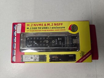 USB průhledný adaptér pro M.2 NVME/NGFF SSD nový - 7