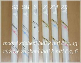 Vyšívaná křestní rouška + svíce s ozdobou - 7