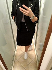 černá pouzdrová sukně s vysokým pasem Zara - 7
