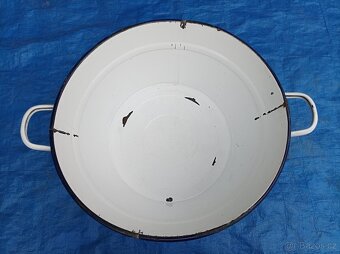 Smaltovaný bílý vandlík, průměr 45 cm - 7