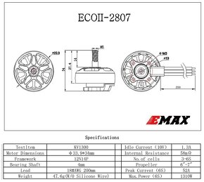 Motory Emax ECO II 2807 1300KV Doprava ZDARMA - 7