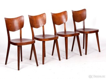 Zachovalé bukové jídelní retro židle TON 4 kusy. - 7