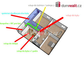 Světlý byt 3+1 (60 m2), sklep, garáž (15 m2), 1NP, OV, Praha - 7