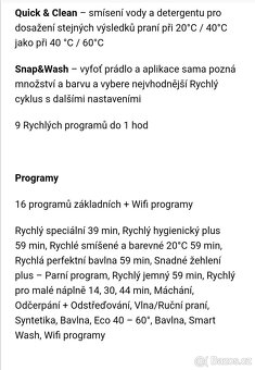 Prodám pračku CANDY RO41274DWMCT/1-S, Telč - 7