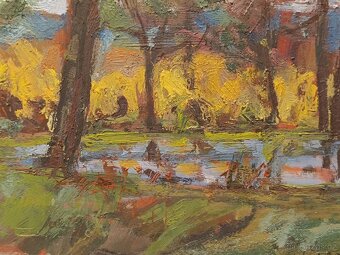 Obraz - Oldřich Karel, Kunětická Hora, olej 32x37 - 7