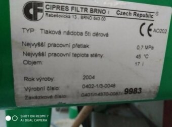 Odsávací a filtrační zařízení značky FILTR CARM, r. v. 2004 - 7