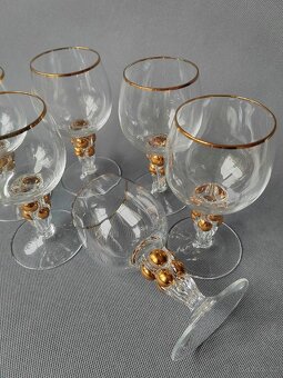 Nádherná sada skleniček na vino Zlatá Zuzana 1956-1960 - 7