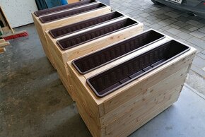 10%-SLEVA Modřínový masivní vyvýšený záhon-květináč - 7