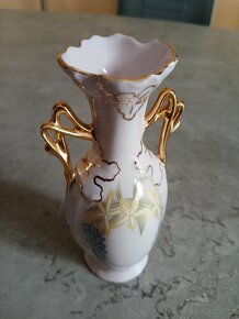 Menší váza z růžového porcelánu - 7