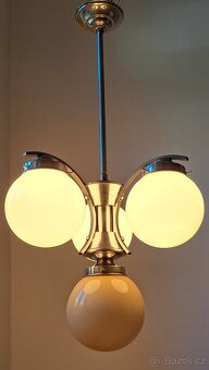 Starožitný Art Deco lustr, osvětlení,,.. - 7